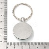 Half Round/Dome Alloy & Glass Pendant Keychain KEYC-D020-02P-02-3