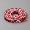 5M Japanese Printed Flower Cotton Ribbons OCOR-WH0089-25A-01-2