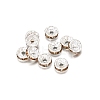 Rondelle Brass Rhinestone Spacer Beads FS-WG29681-64-1