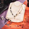 300Pcs 15 Style Baking Paint/Spray Painted Crackle/Drawbench Transparent Glass Beads Strands DIY-HY0001-33-4