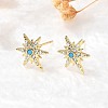 Star Brass Micro Pave Cubic Zirconia Ear Studs EJEW-D304-36G-5