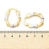 Brass Two Tone Oval Hoop Earrings LS-EJEW-B117-04-5
