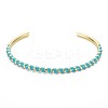 Twisted Brass Enamel Cuff Bangle BJEW-T020-02I-NF-1