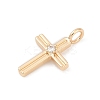 Brass Pave Clear Cubic Zirconia Pendants LS-KK-Q096-07B-G-2