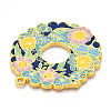 Rack Plating Alloy Enamel Big Pendants ENAM-N056-394D-G-2