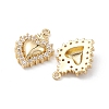 Rack Plating Brass Micro Pave Clear Cubic Zirconia Pendants KK-L155-52G-3