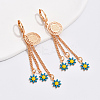 Fashionable Classic Brass Flower Tassel Hoop Earrings TS2520-2