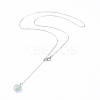 Heart Natural Green Aventurine Lariat Necklaces NJEW-JN02804-03-1