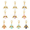 20Pcs 10 Colors Glass Bead with Alloy Pendant Decorations HJEW-TAC0110-2