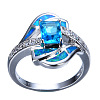 Brass Micro Pave Cubic Zirconia and Opal Finger Rings FS-WG9EA6B-02-2