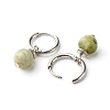 Natural Qinghai Jade Beads Earrings for Girl Women Gift EJEW-JE04607-02-3