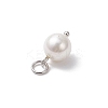 Shell Pearl Round Charms PALLOY-JF04476-02-5