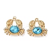 304 Stainless Steel with Aquamarine Rhinestone Pendants RB-CBA18B4-02G-1