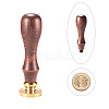 DIY Letter Scrapbook Brass Wax Seal Stamps and Wood Handle Sets AJEW-PH0010-I-1