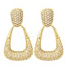 Teardrop Brass Micro Pave Clear Cubic Zirconia Cuff Earrings EJEW-K305-01G-4