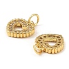 Rack Plating Brass Micro Pave Clear Cubic Zirconia Pendants KK-M253-06G-2