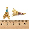 Brass Micro Pave Cubic Zirconia with Synthetic Opal Pendants KK-K356-18G-3