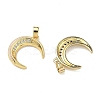 Brass Micro Pave Clear Cubic Zirconia Pendants KK-A294-04G-03-2