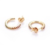 Brass Micro Pave Cubic Zirconia Stud Earrings EJEW-F198-05G-1