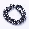 Non-Magnetic Synthetic Hematite Beads Strands G-H1623-8mm-2-2