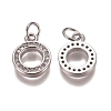 Brass Micro Pave Clear Cubic Zirconia Charms X-ZIRC-G153-23P-1
