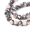Electroplate Opaque Glass Beads Strands EGLA-A034-P8mm-S20-3