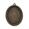Vintage Tibetan Style Alloy Pendant Cabochon Bezel Settings X-TIBEP-M018-136AB-NF-1
