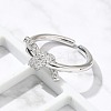 Brass Micro Pave Clear Cubic Zirconia Open Cuff Rings RJEW-G336-01P-3