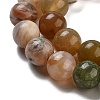 Natural Bamboo Leaf Agate and Indian Agate Beads Strands G-B095-A04-02-3
