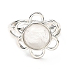 Natural Quartz Crystal Adjustable Rings RJEW-P043-01P-19-2