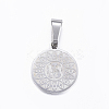 Non-Tarnish 304 Stainless Steel Pendants with 201 Stainless Steel Clasp LS-STAS-H355-09P-1