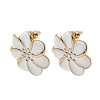 304 Stainless Steel Flower Stud Earrings EJEW-A147-01G-2