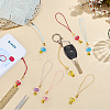 Handmade Printed Porcelain Beads Pendant Decorations HJEW-MA00043-4