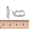 Brass Micro Pave Clear Cubic Zirconia Twister Clasps KK-K360-27A-P-3