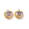 Brass Micro Pave Cubic Zirconia Shell Shape Charms KK-Z136-56G-02-1