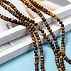 Natural Frosted Tiger Eye Round Bead Strands G-M064-4mm-02-5