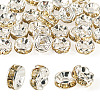 30Pcs 2 Colors Brass Rhinestone Spacer Beads RB-TA0001-29C-1