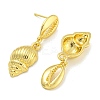 Rack Plating Conch Brass Stud Earrings EJEW-I313-06G-2