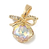 Brass Micro Pave Cubic Zirconia Charms KK-P283-23G-1