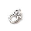 Brass Micro Pave Clear Cubic Zirconia Lobster Claw Clasps KK-A266-24B-P-2