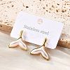 201 Stainless Steel Mermaid Tail Stud Earrings EJEW-P304-01G-3