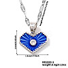 Romantic Brass Clear Cubic Zirconia Heart Pendant Necklaces FR4292-1-2