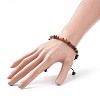 Natural Tiger Eye & Lava Rock Braided Bead Bracelet BJEW-TA00188-01-5