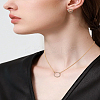 Alloy Crystal Rhinestone Ring Pendant Necklaces & Stud Earring Sets for Women SJEW-LP0001-29G-1