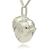 Silver Color Plated Brass Hollow Heart Cage Pendants KK-J241-06S-2