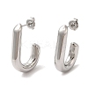 Non-Tarnish 304 Stainless Steel Oval Stud Earrings EJEW-Z022-26P-1