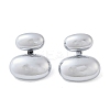 304 Stainless Steel Oval Stud Earrings EJEW-M073-08P-2