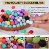 80Pcs Round Silicone Focal Beads SIL-SZ0001-24-25-3