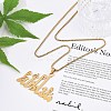 201 Stainless Steel Arabic Pendant Box Chain Necklaces for Women Men LS-NJEW-R013-06G-1