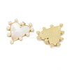 Brass Pave Natural Freshwater Shell Pendants LS-KK-U058-25G-02-2